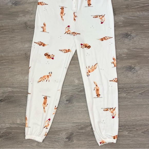 Gilly Hicks Dreamworthy Soft Jumpsuit Christmas Foxes White size Small - Picture 5 of 15
